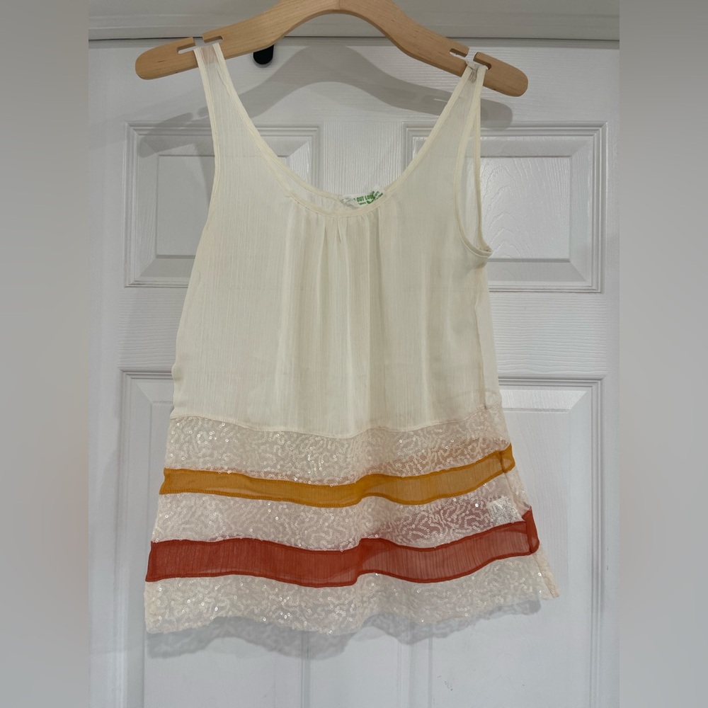 Elegant Cream and Orange Camisole